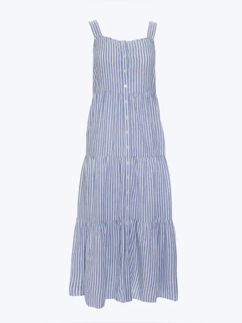 Madewell Striped Button-Front Maxi Dress